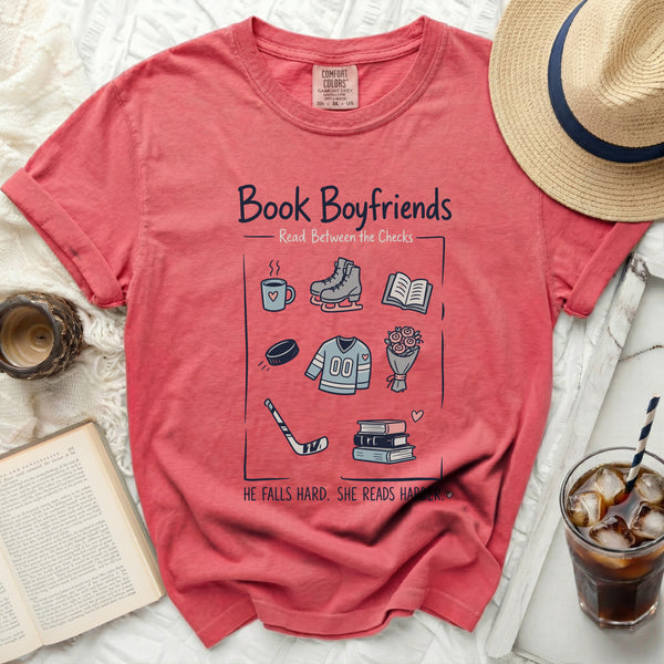 Book Boyfriends Hockey Romance Tee in Watermelon