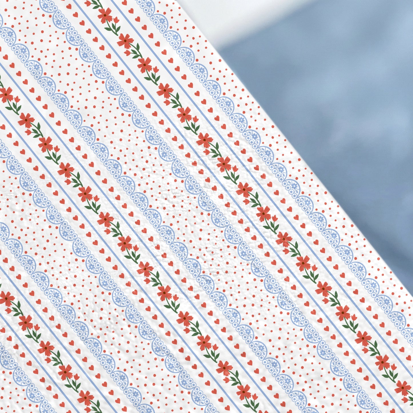 Floral Hearts Striped Decorative Pattern product