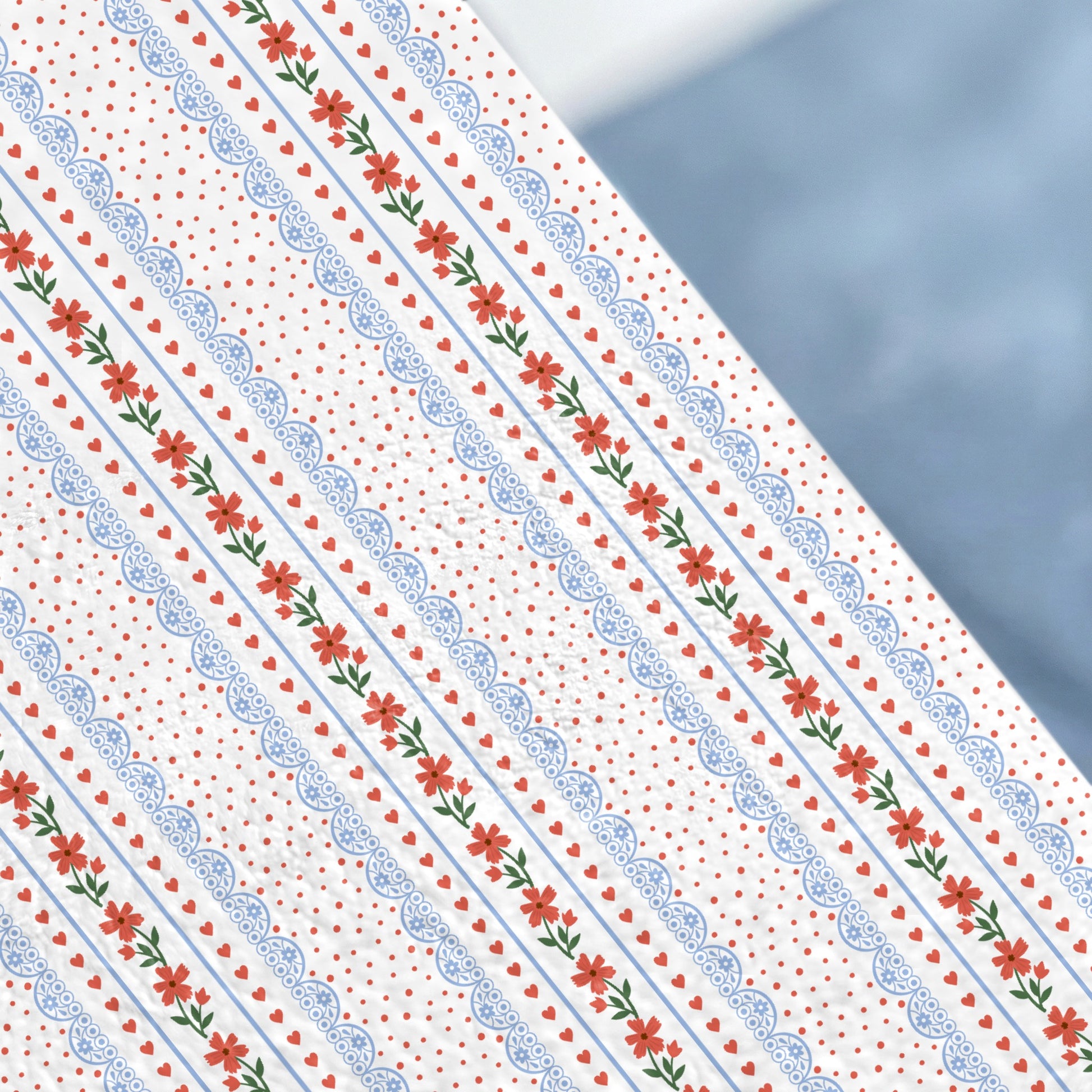 Floral Hearts Striped Decorative Pattern product