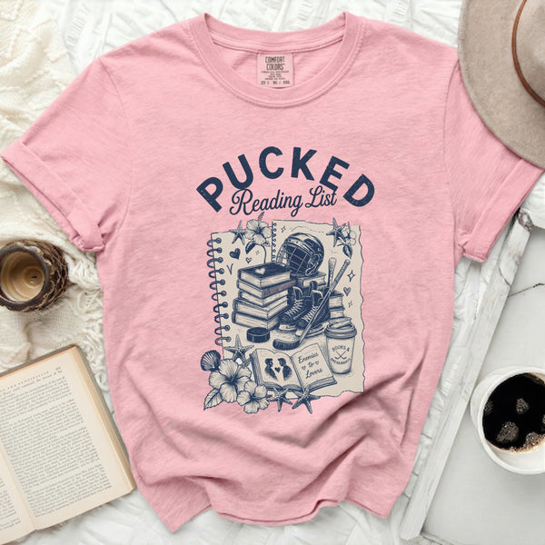 Pucked Reading List Tee in Blossom