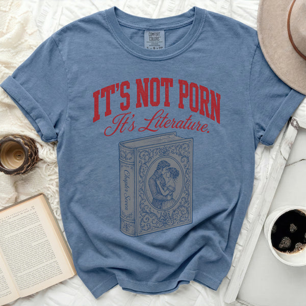 It's Literature Romance Novel Tee in Blue Jean