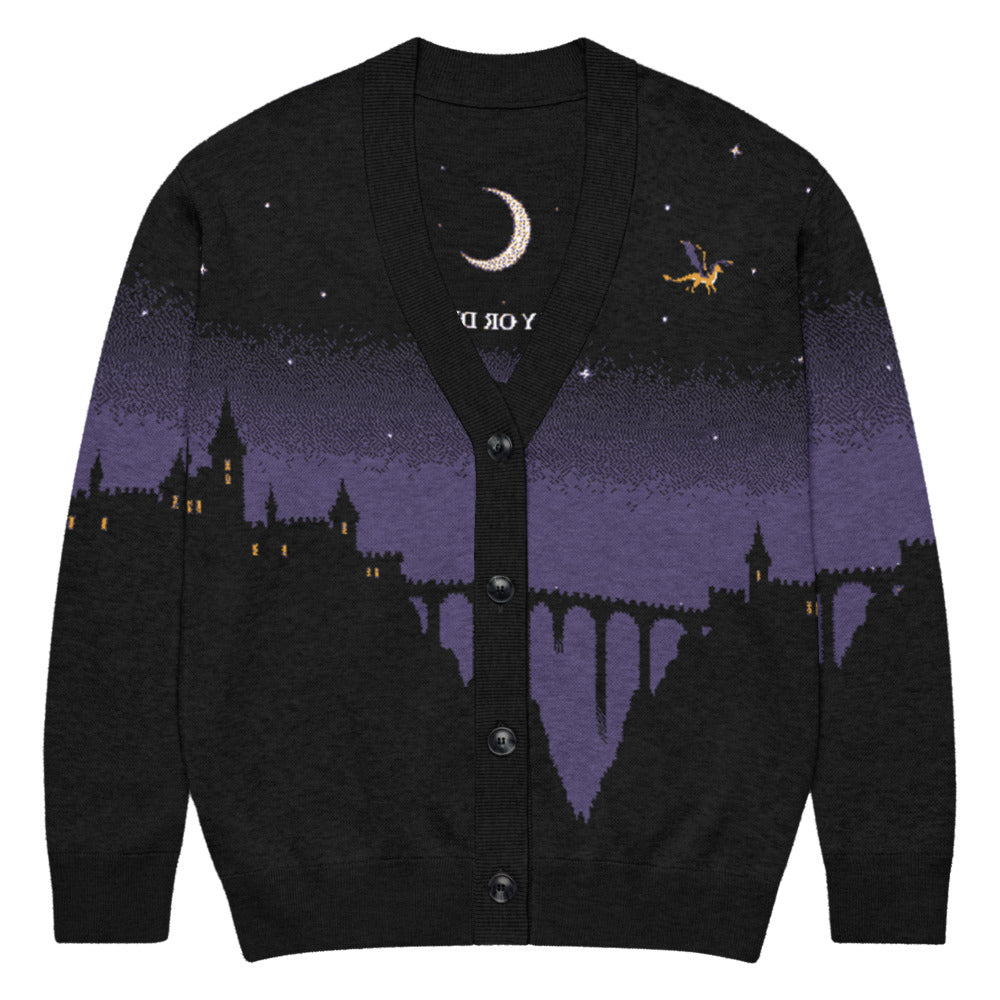 Fly or Die Basgiath Night Knitted Cardigan flat front
