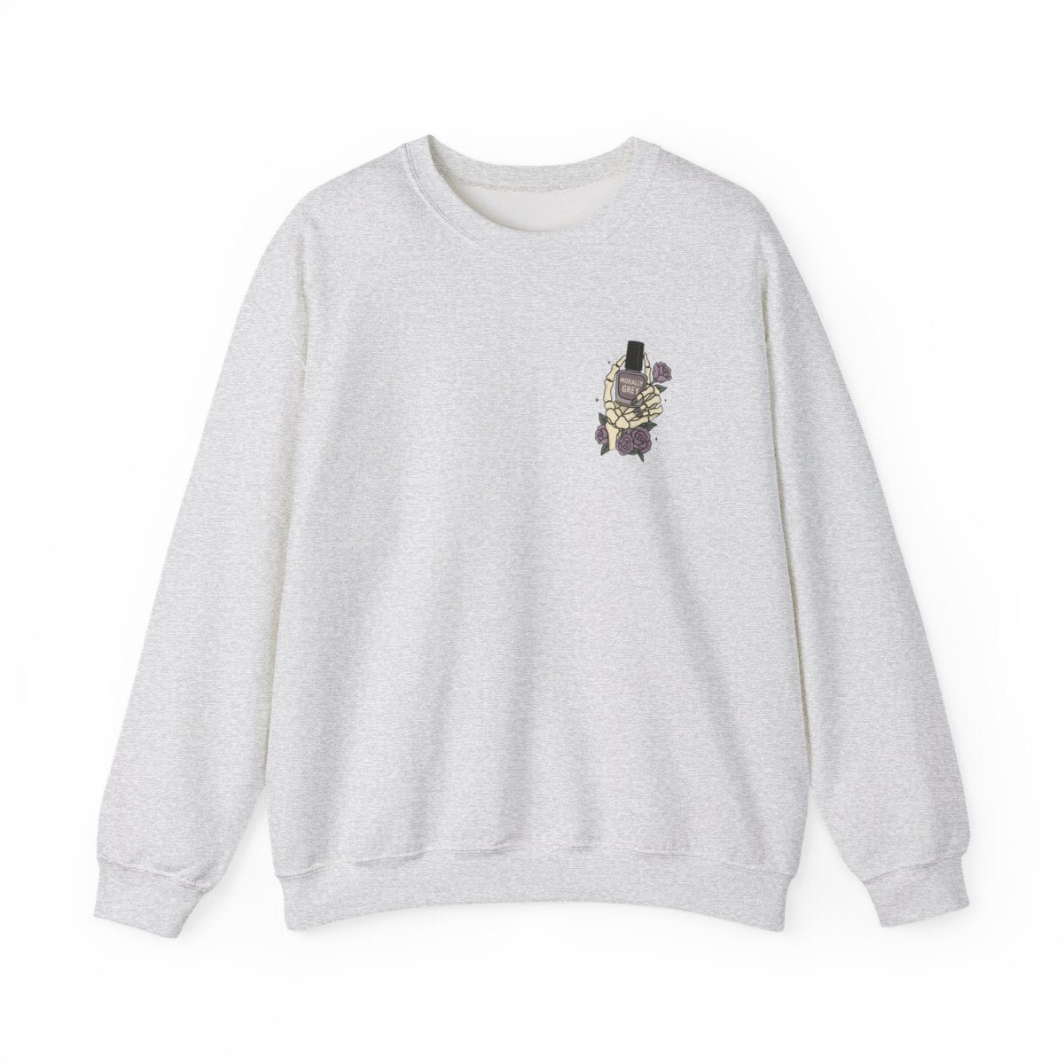 Cozy Casual Crewneck Gray Sweater with Unique Design