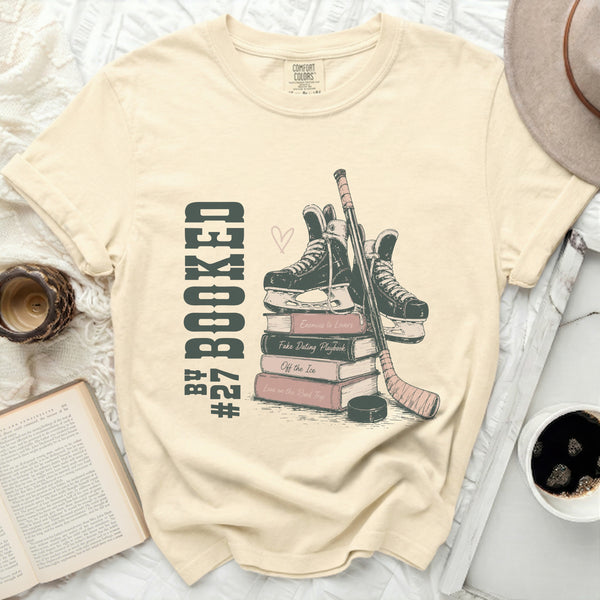Booked for Hockey Romance Tee in Ivory