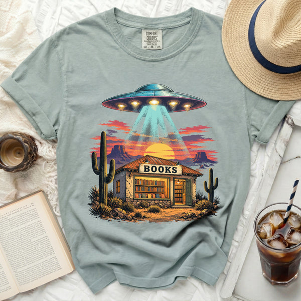 Desert UFO Bookstore Tee in Bay