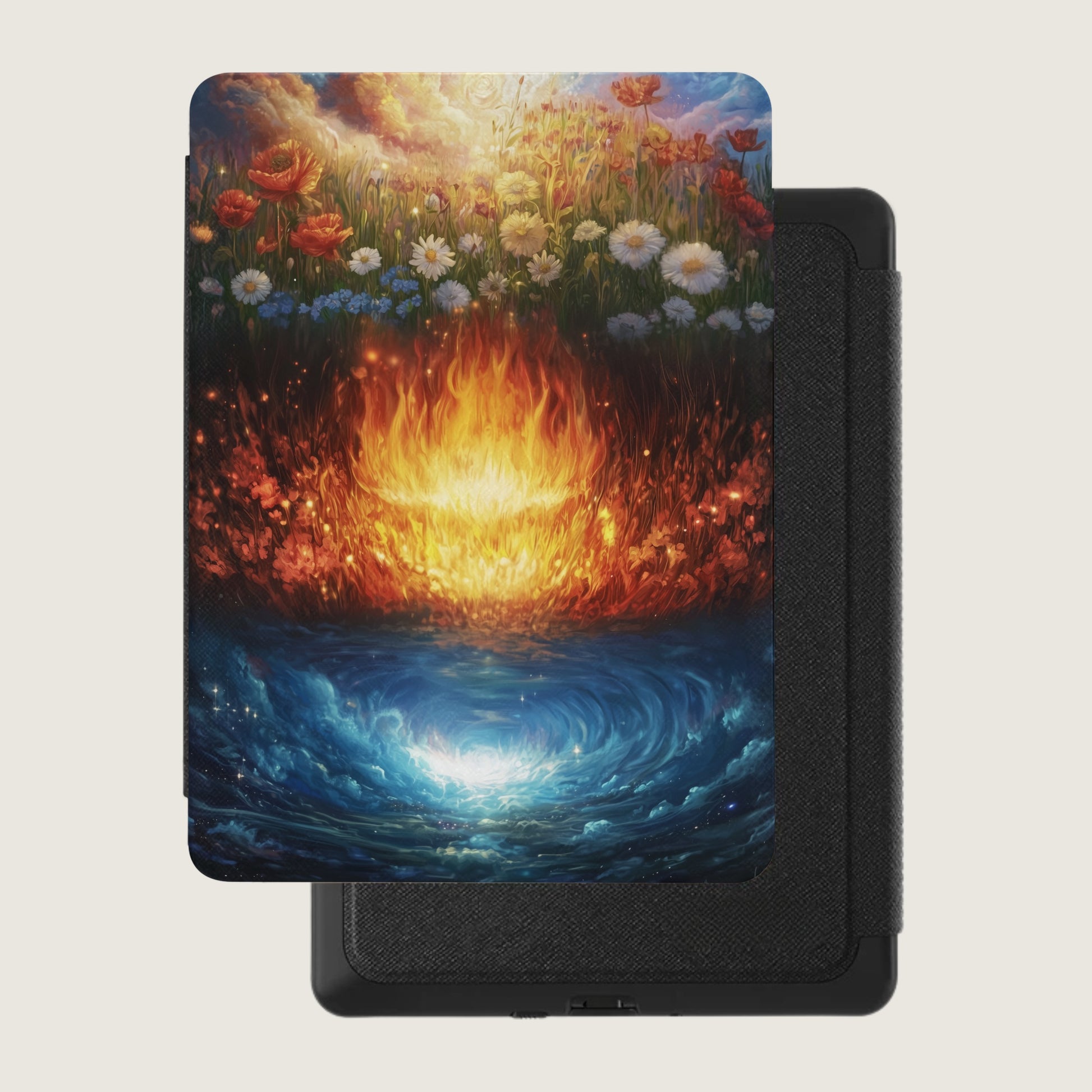 Poppies Daisies Fire Swirl Stars Ethereal Scene product type