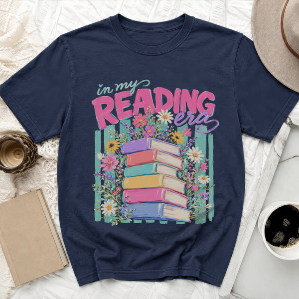 Reading Era Tee in True Navy