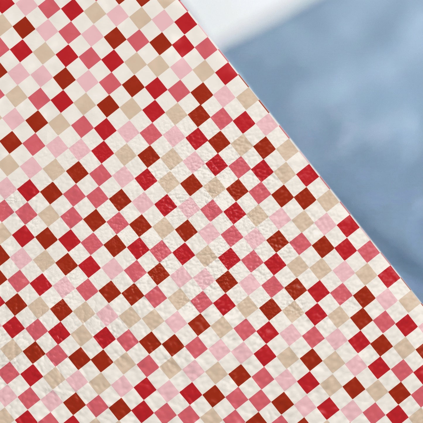Red and Beige Checkerboard Pattern Decorative Paper