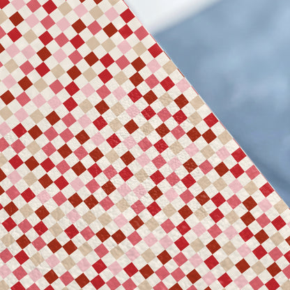 Red and Beige Checkerboard Pattern Decorative Paper