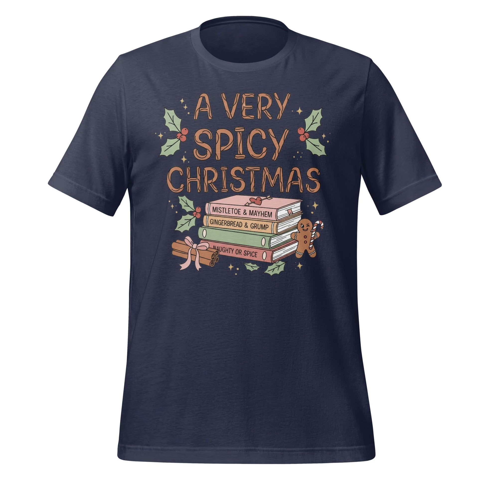 A Very Spicy Christmas Gingerbread Book Stack Shirt