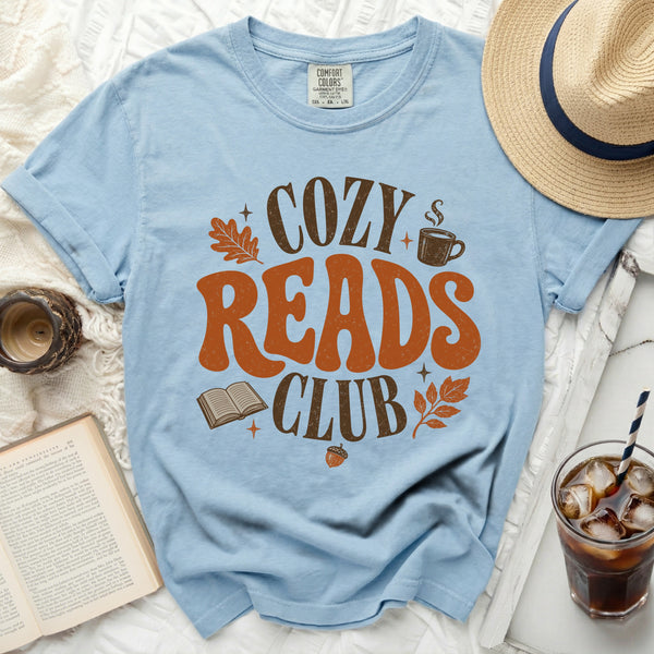 Cozy Reads Club Tee in Chambray