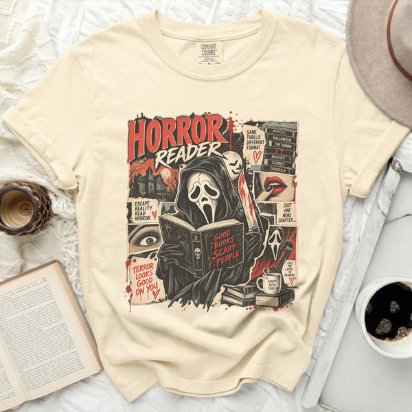 Horror Reader Graphic Tee in Ivory