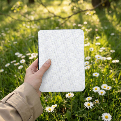 Compact White Dotted Pattern Hardcover Notebook