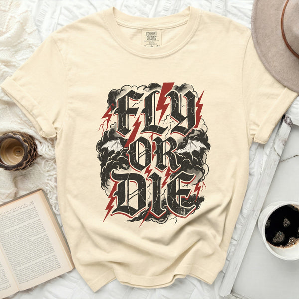 Fourth Wing Fly or Die Tee in Ivory