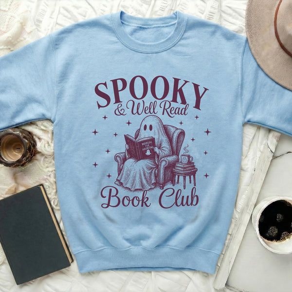 Well Read Ghost Sweatshirt in Light Blue