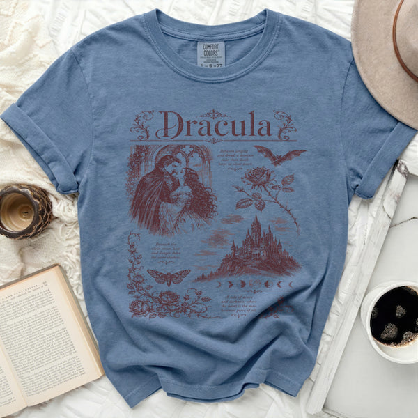 Dracula's Embrace Tee in Blue Jean