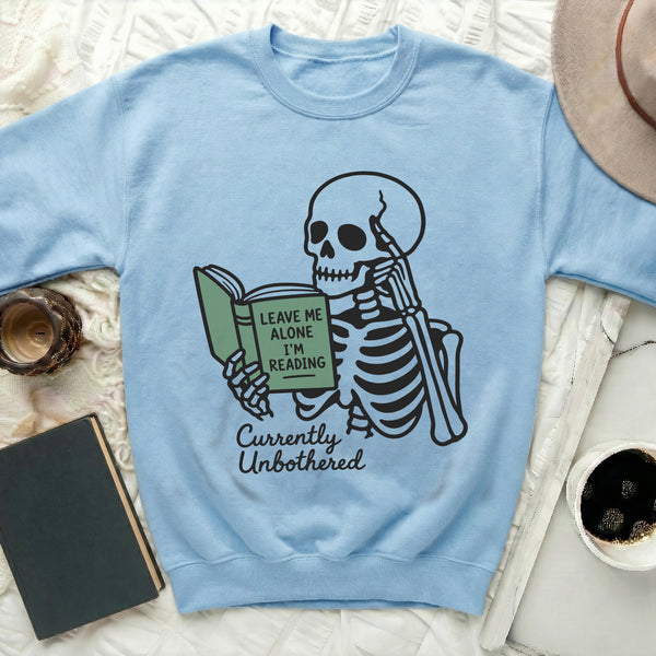 Unbothered Reader Sweatshirt in Light Blue