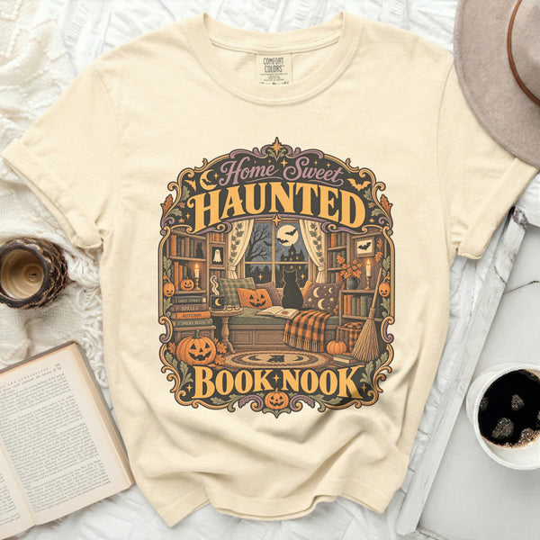Haunted Book Nook Tee in Ivory
