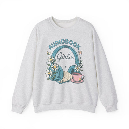 Audiobook Girlie Headphones Flowers and Tea Sweatshirt