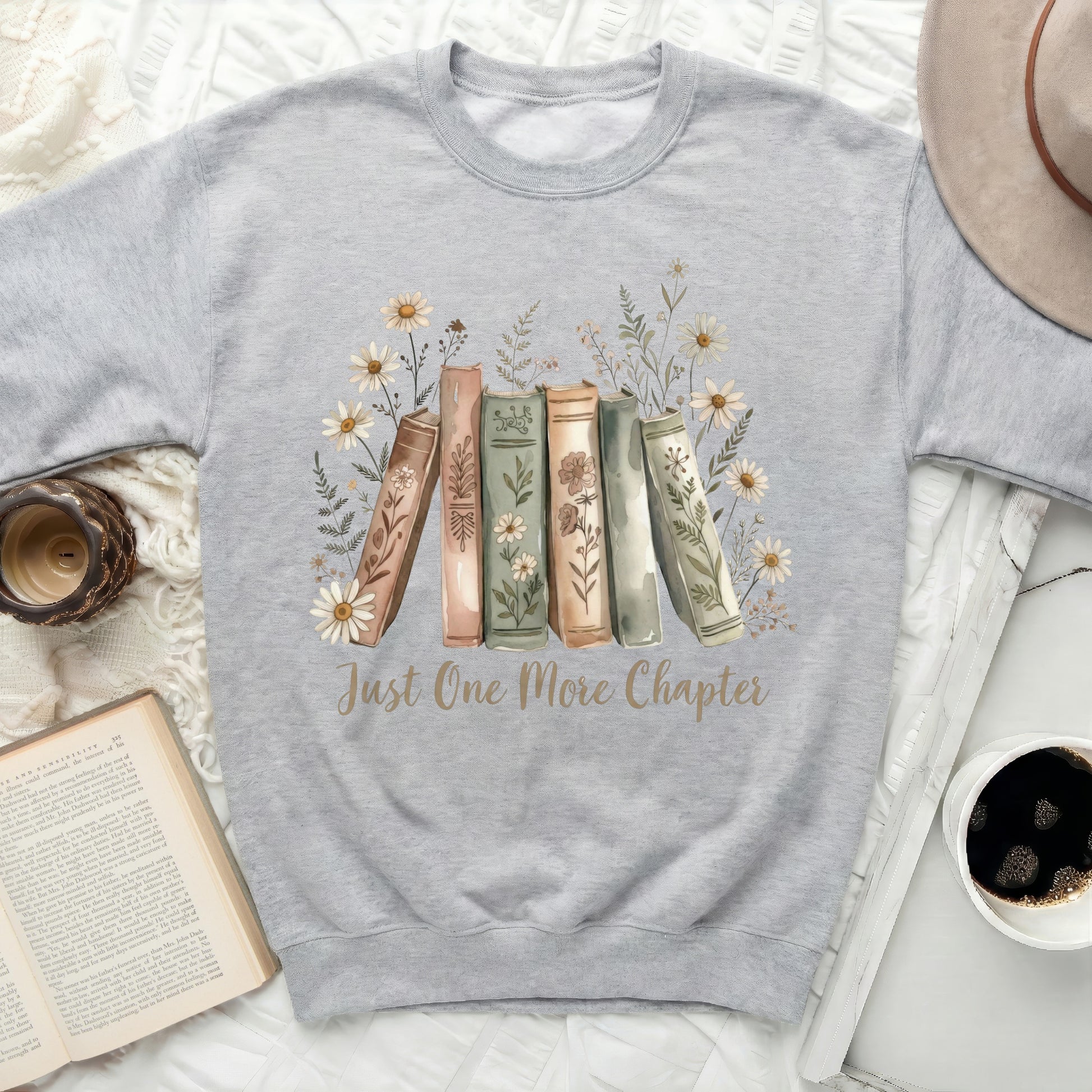 Cozy Just One More Chapter Sweatshirt for Book Lovers
