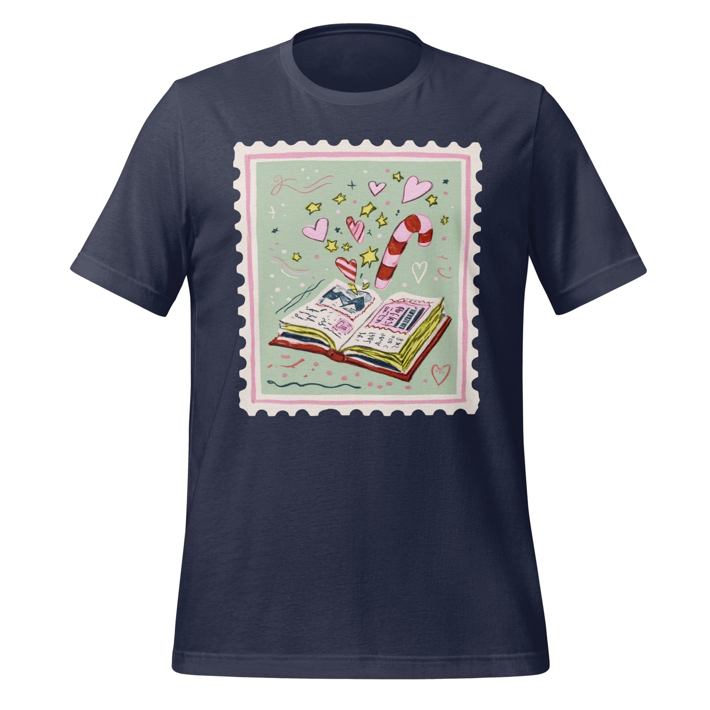 Enchanting Candy Cane and Magic Book Art T-shirt