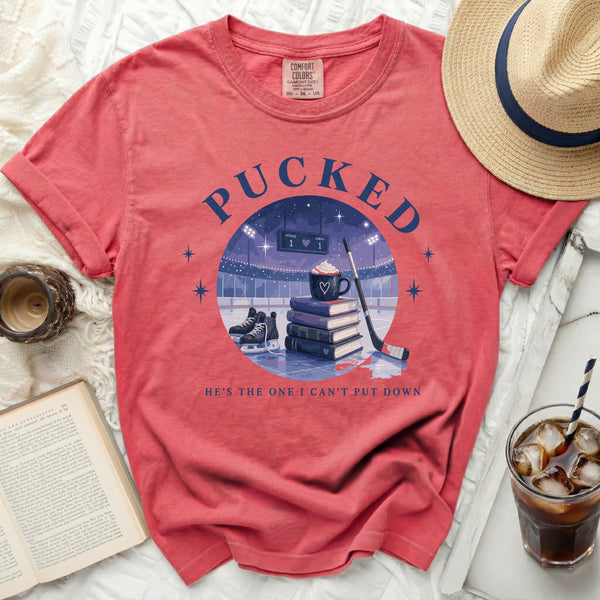 Pucked Hockey Romance Tee in Watermelon