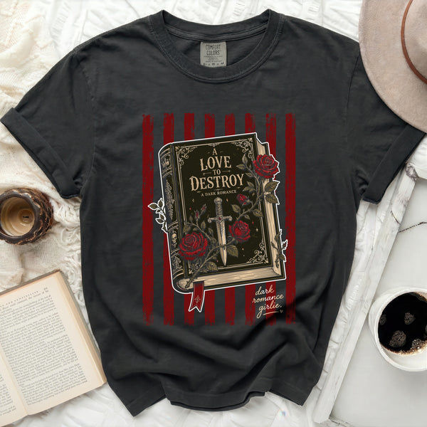 A Love To Destroy Book Tee in Black