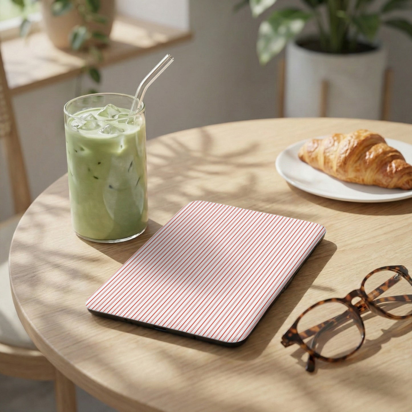 Red Striped Pattern Tablet Cover for Stylish Protection