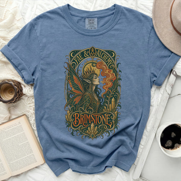 Fae Alchemy Brimstone Tee in Blue Jean