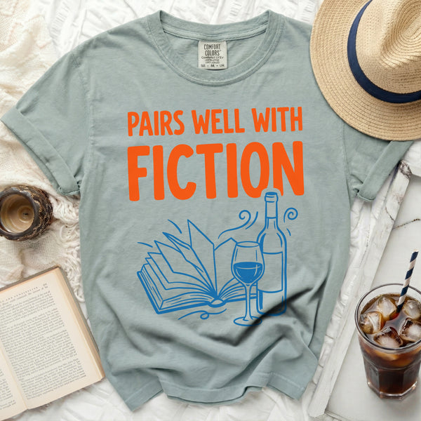 Pairs Well With Fiction Tee in Bay