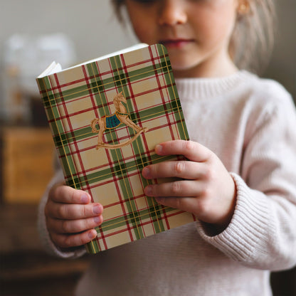 Vintage Plaid Rocking Horse Design Journal for Kids