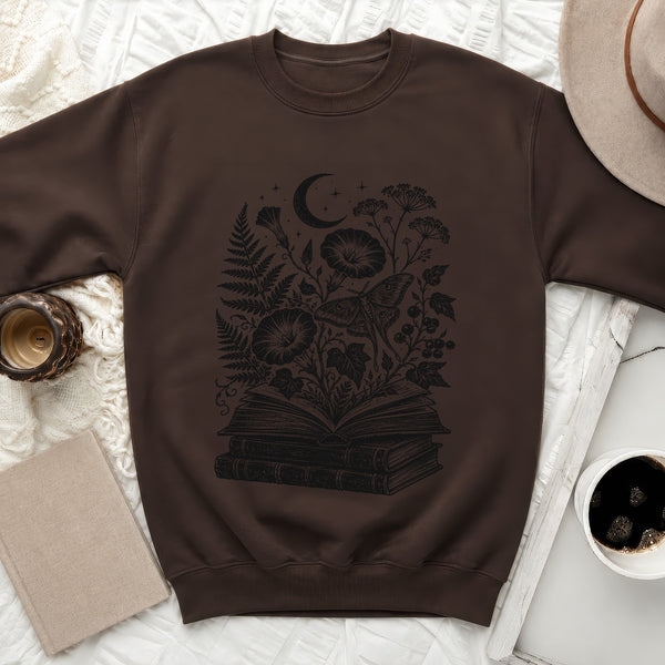 Lunar Moth Sweatshirt in Dark Chocolate