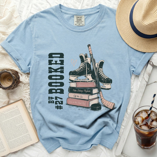 Booked for Hockey Romance Tee in Chambray