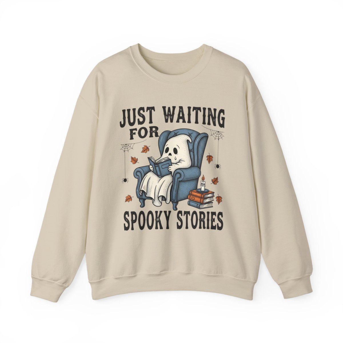 Just Waiting For Spooky Stories Ghost Book Reader Sweatshirt - MagicMerchEmporium