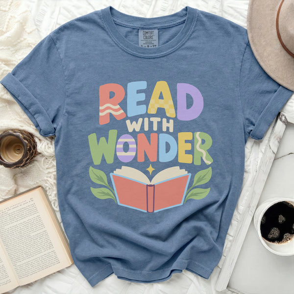 Read With Wonder Tee in Blue Jean