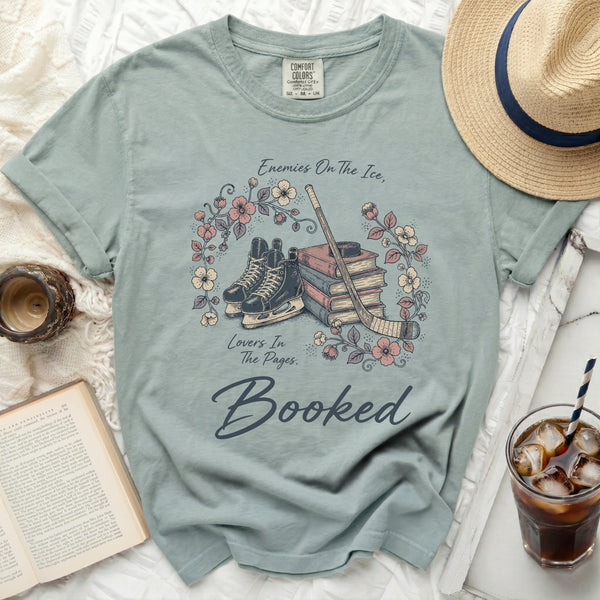 Booked Hockey Romance Tee in Bay