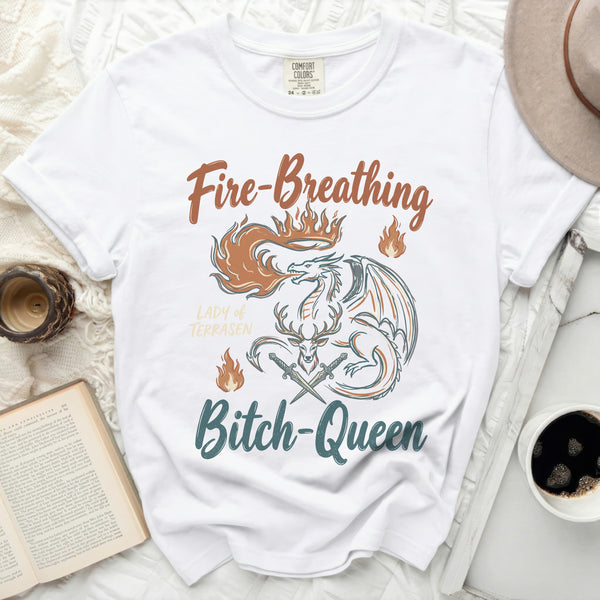 Fire-Breathing BQ Tee in White