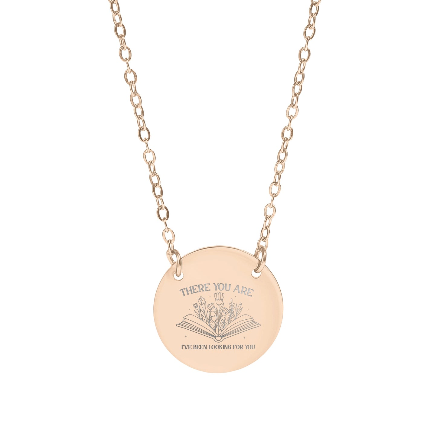 Engraved Round Necklace with Inspirational Message