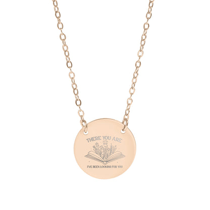 Engraved Round Necklace with Inspirational Message