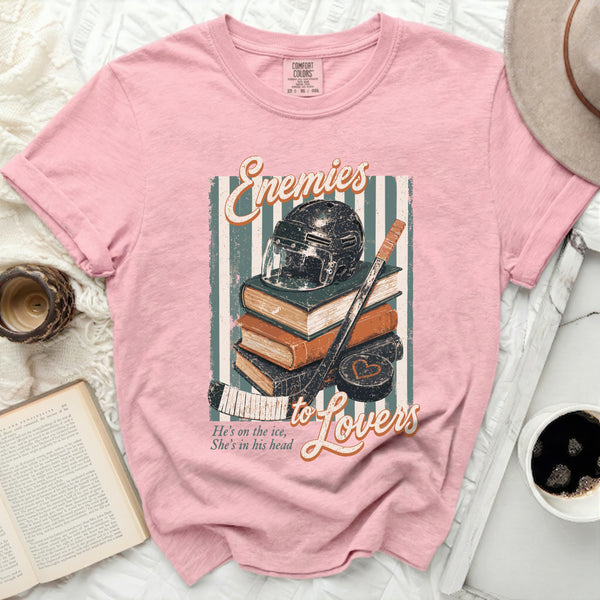 Vintage Enemies to Lovers Hockey Tee in Blossom