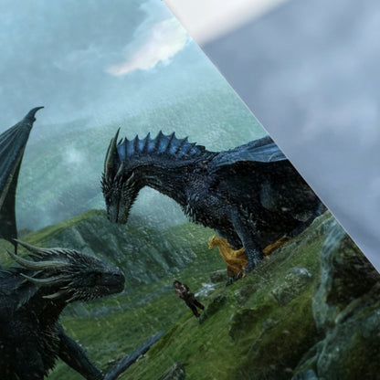 Majestic Dark Dragons Fantasy Mountain Battle product type