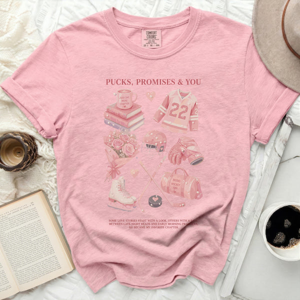 Pucks & Promises Love Story Tee in Blossom