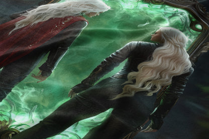 Enigmatic Portal with Mysterious Figures Art