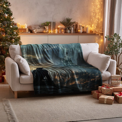 Cozy Holiday Scene Christmas Blanket