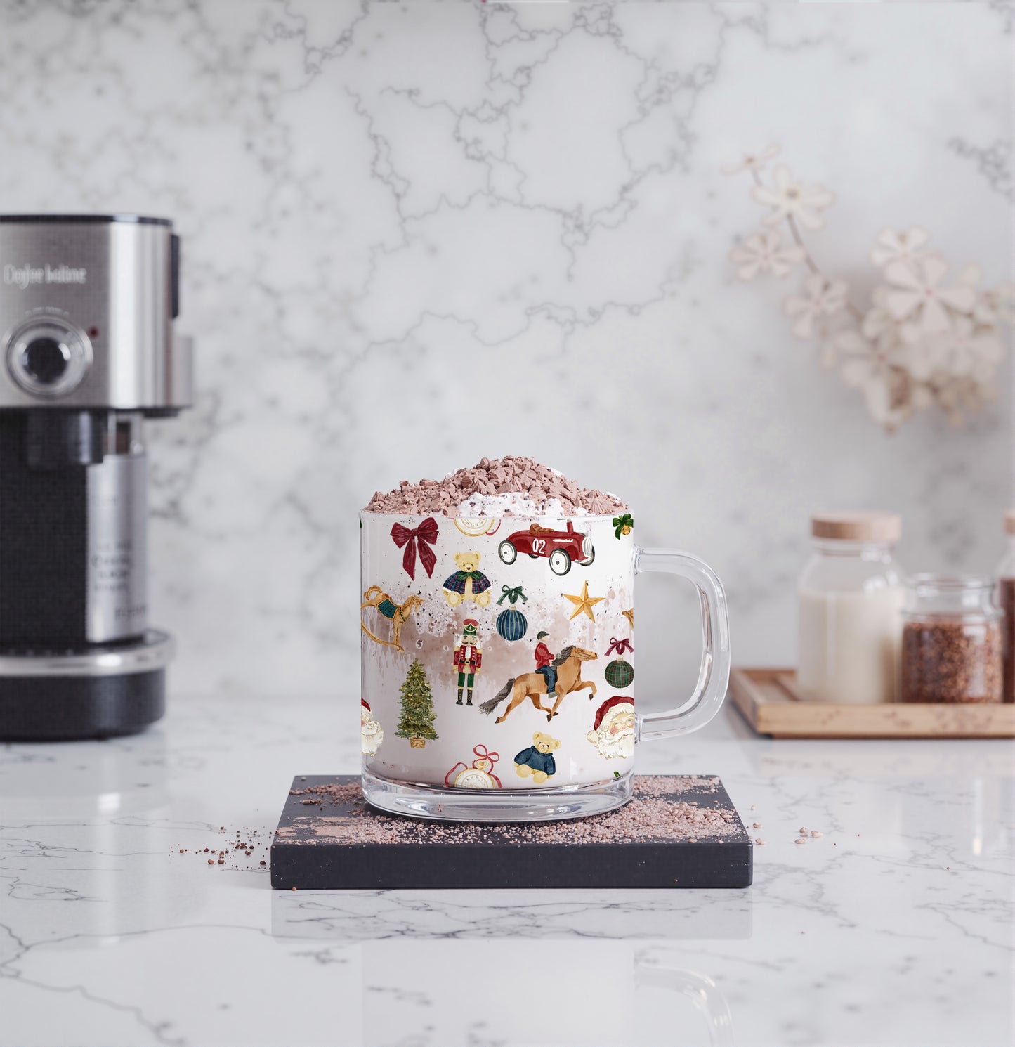 Festive Holiday Decorated Mug for Hot Beverages