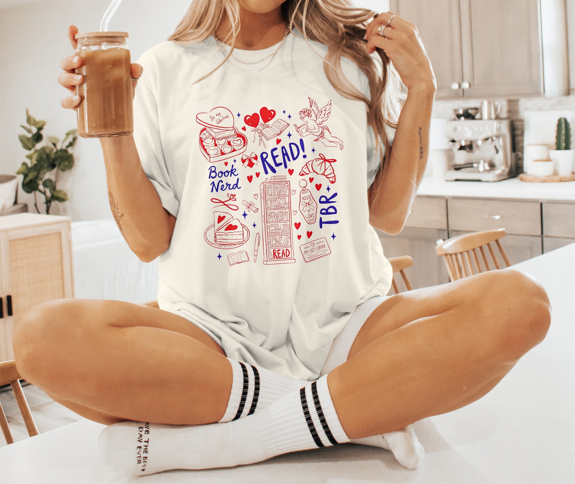 Cozy Book Nerd Read TBR Graphic Tee Shirt