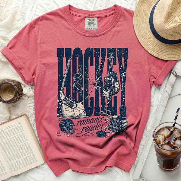 Hockey Romance Reader Tee in Crunchberry