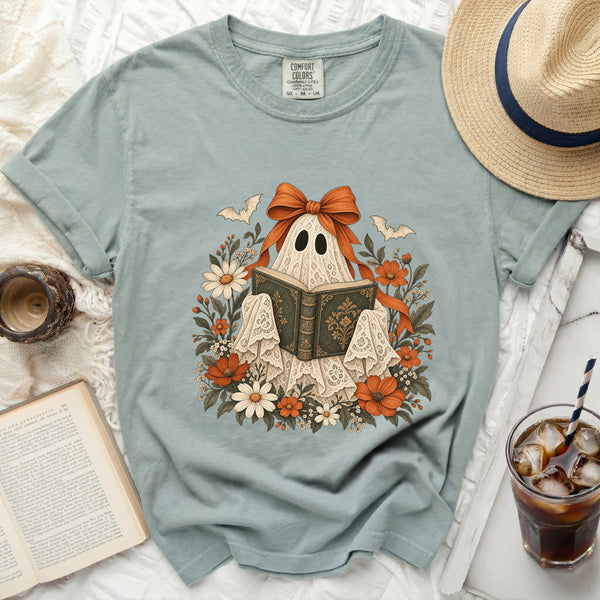 Bookish Lace Ghost Tee in Bay