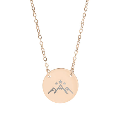 Mountain Pendant with Chain Necklace Unisex Jewelry