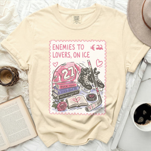 Enemies to Lovers Hockey Romance Tee in Ivory